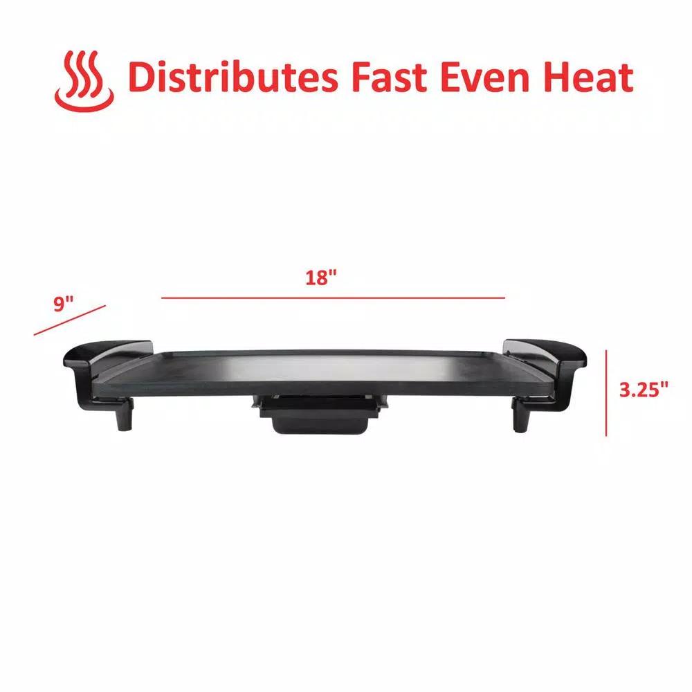 Brentwood Appliances 27 sq. in. Nonstick Electric Griddle with Drip Pan and Temperature Control, Black
