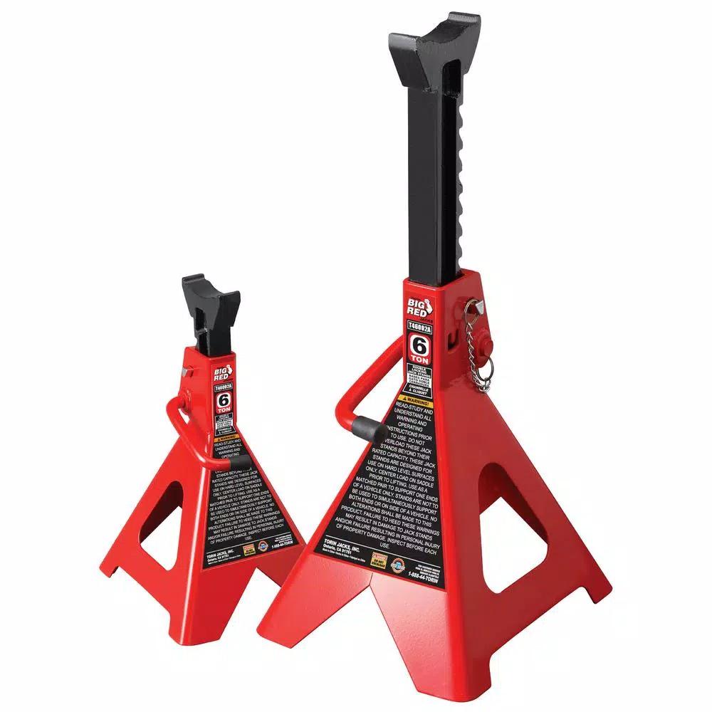 Big Red 6-Ton Double-Lock Steel Jack Stands, 2-Pack