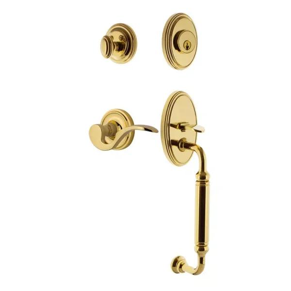 Nostalgic Warehouse Manor Door Lever Keyed Entry Set, Lifetime Brass, 2-3/8 in. Backset