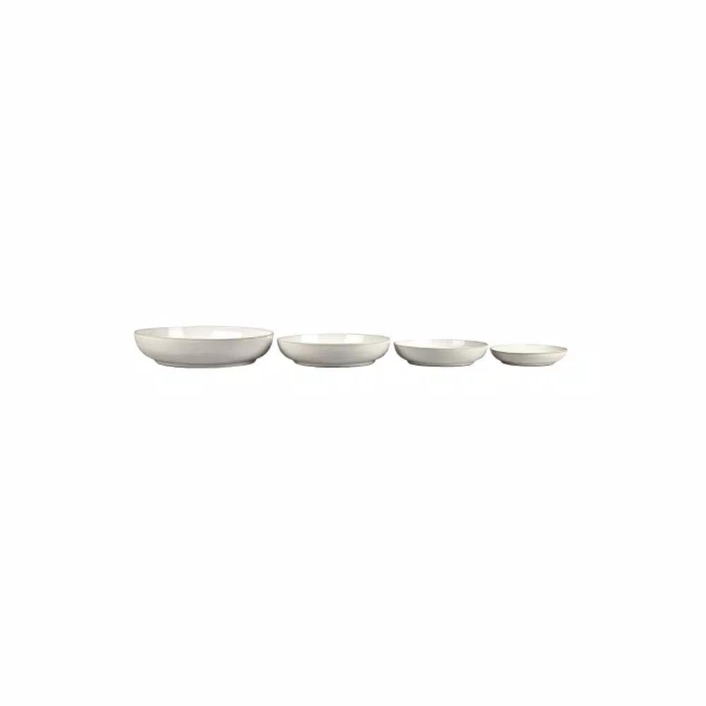 Denby Natural Canvas 4-Piece Nesting Serving Bowl Set, White Clay