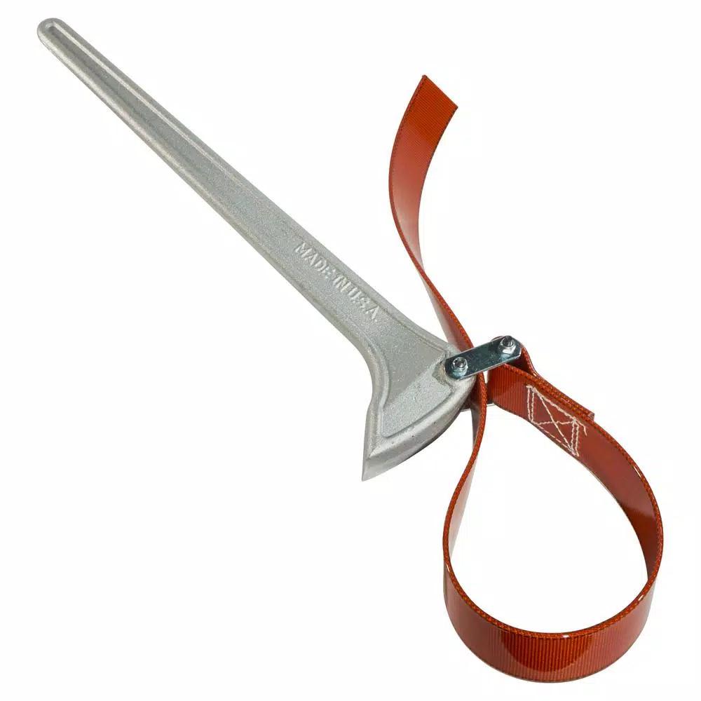 Klein Tools 18 in. Grip-It Strap Wrench, 1-1/8 in. to 8 in. Adjustable Opening