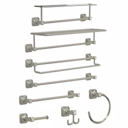 Franklin Brass Napier 24 in. W Metal Towel Train Rack, Satin Nickel thumbnail 4