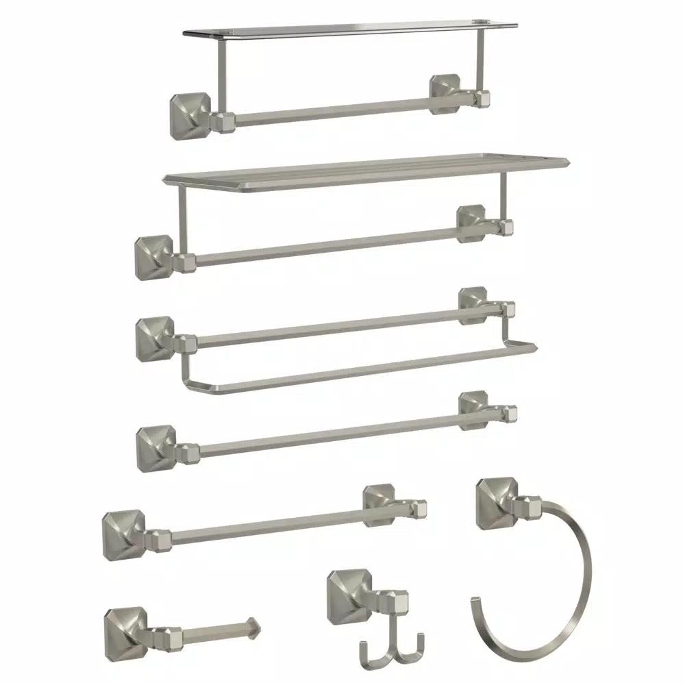 Franklin Brass Napier 24 in. W Metal Towel Train Rack, Satin Nickel