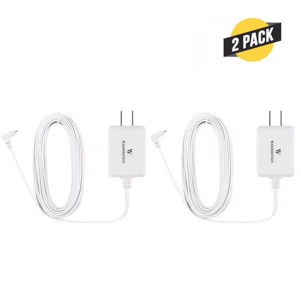 Wasserstein Weatherproof Quick Charge 3.0 Power Adapter for Arlo Pro, Pro 2 & Go (16 ft, 2-Pack, White)