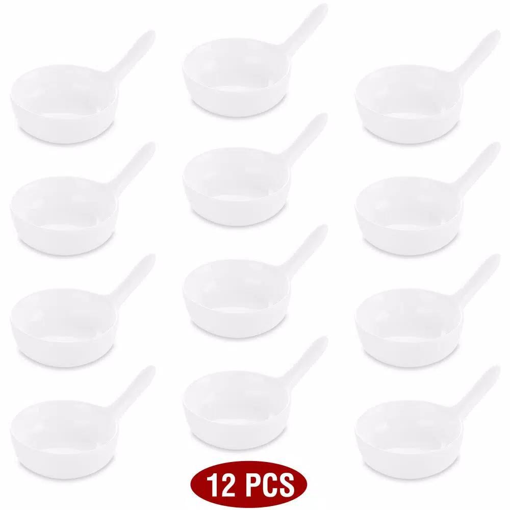 MALACASA 3.75 in. White Porcelain Ramekins Set of 12 - Versatile Ceramic Serving Dishes