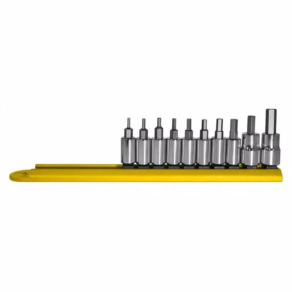 Mayhew SAE Hex Socket Bit Set, 10-Piece Dual Drive Stubby Design