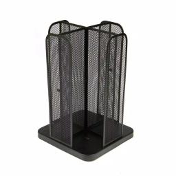Mind Reader Rotating Cup and Lid Carousel Organizer, Black Metal Mesh Dispenser thumbnail 1