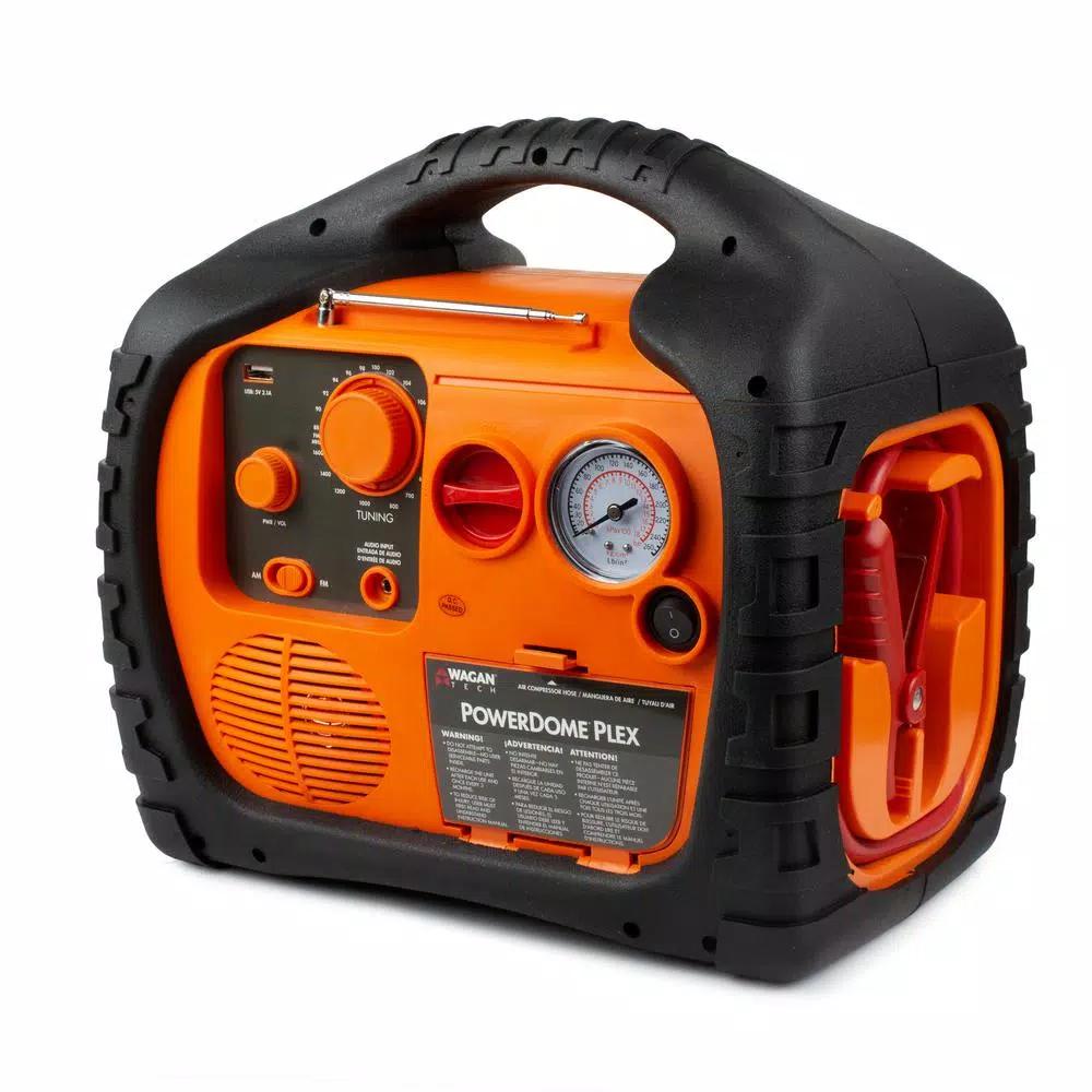Wagan Tech Wagan Power Dome PLEX 1000 Peak Amp Jump Starter with 260 PSI Air Compressor & 800W Power Inverter