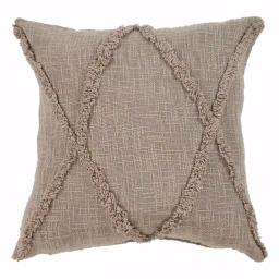 LR Resources Taupe Solid Hypoallergenic Cotton Throw Pillow with Polyester Insert, 20 x 20 in. thumbnail 5