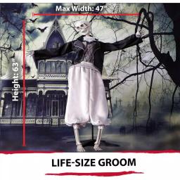 Haunted Hill Farm 5 ft. Animatronic Talking Skeleton Groom Halloween Prop thumbnail 10