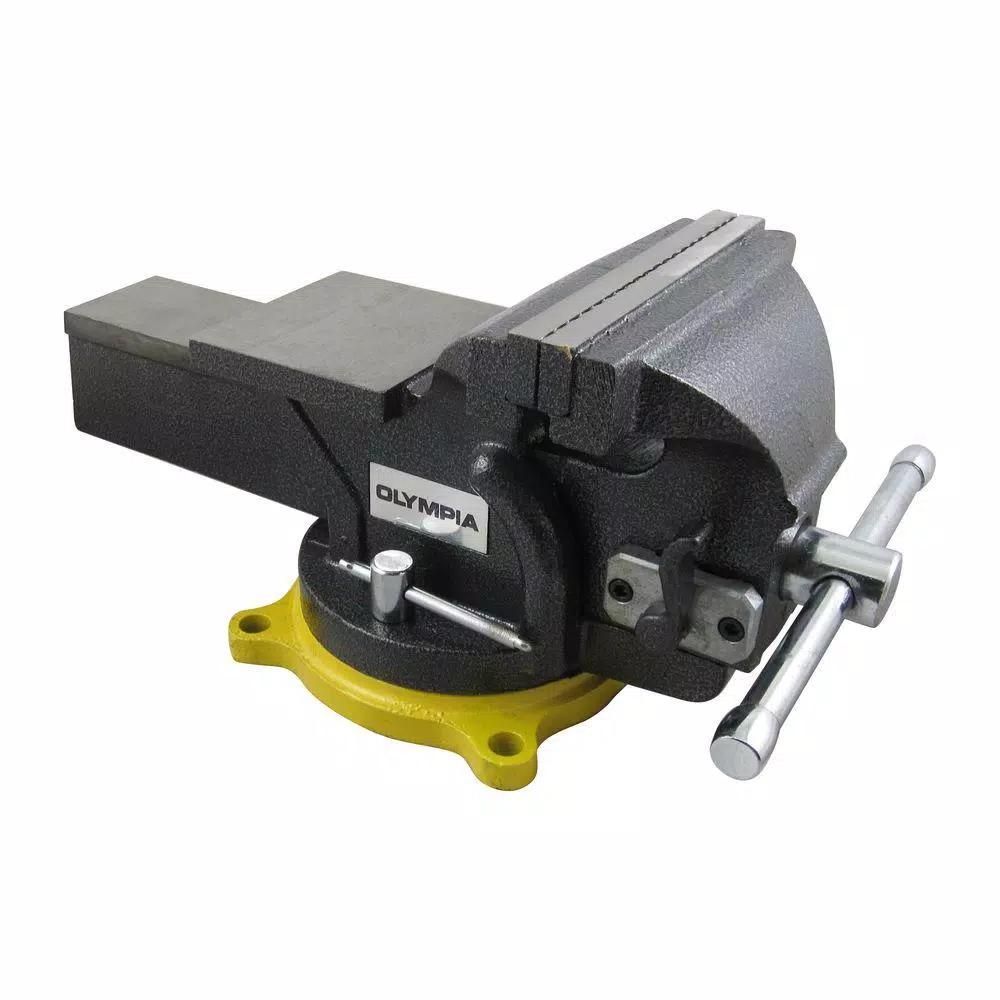 OLYMPIA 6 in. Single-Handed Operation Bench Vise with Swivel Base