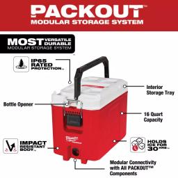 Milwaukee M18 PACKOUT Radio/Speaker with Charger, 22 in. Rolling Tool Box & 16 Qt. Cooler Kit thumbnail 4