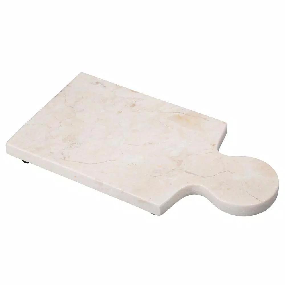 Creative Home 12 x 6 in. Natural Champagne Marble Cheese Board - Beige Octagonal Serving Tray