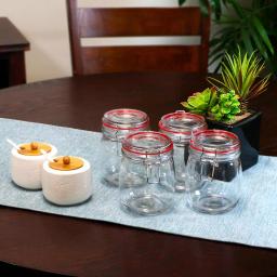 General Store Cottage Chic 4-Piece Glass Preserving Jar Set with Wire Bail and Trigger Closure thumbnail 4