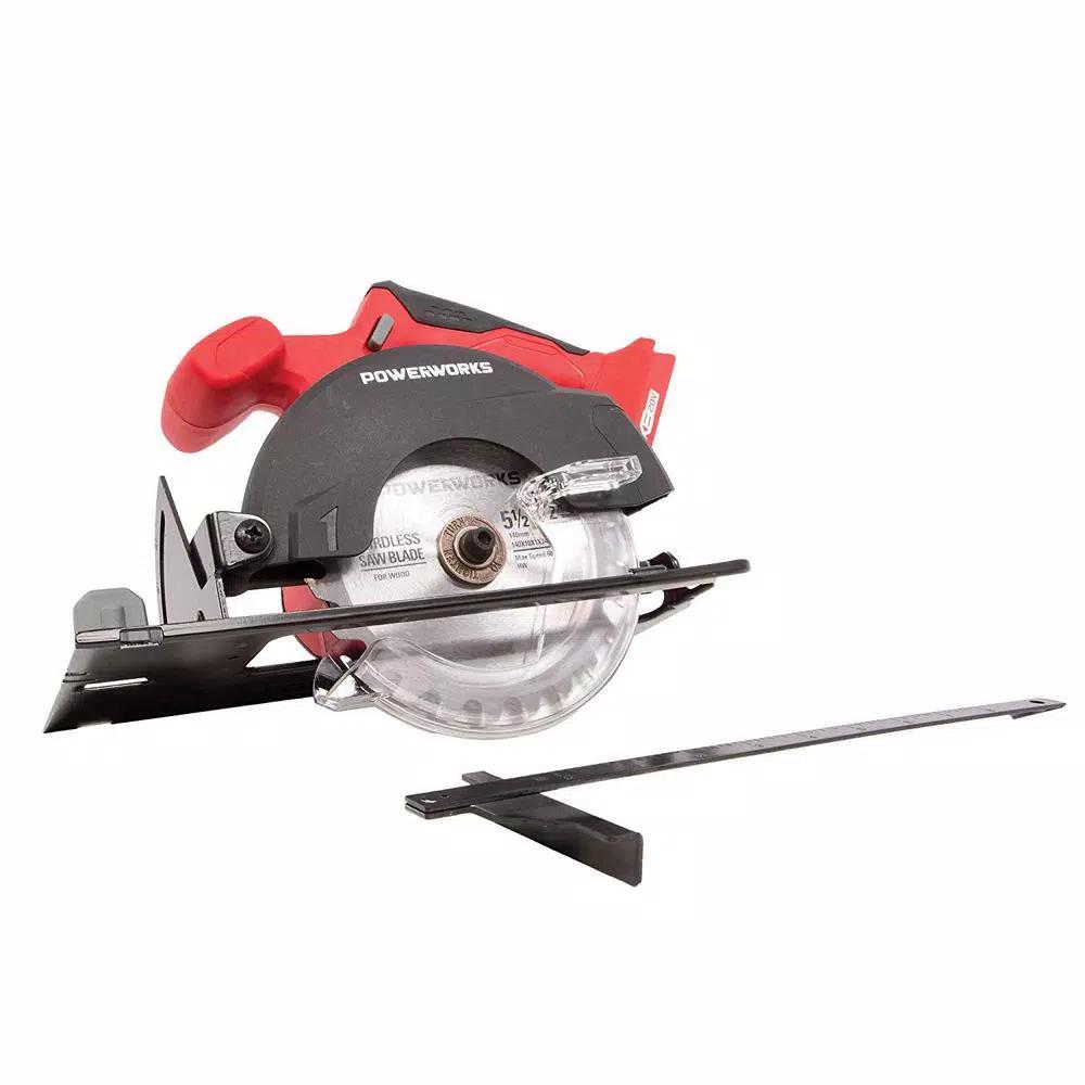 POWERWORKS 20V Cordless Brushless 5.5 in. Circular Saw, Tool Only CRG303