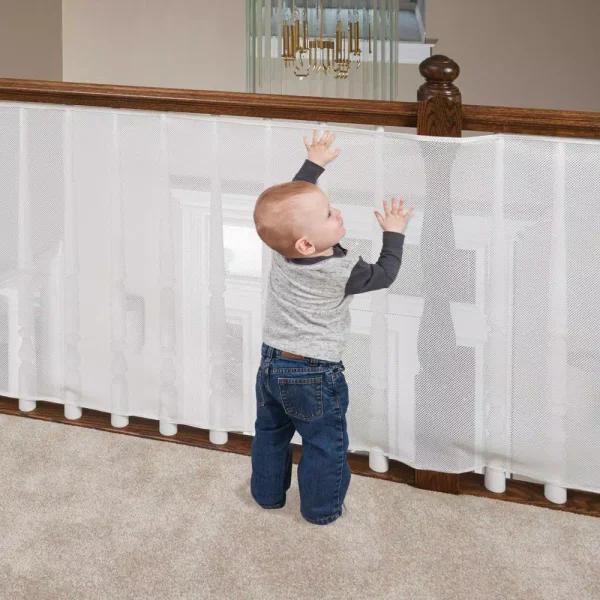 KidCo 15 ft. Mesh Rail Guard for Balconies and Stairs, White