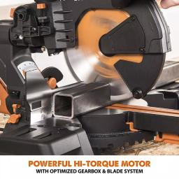 Evolution Power Tools Evolution R255SMSDB+ 10 in. 15 Amp Dual Bevel Sliding Miter Saw with Laser Guide thumbnail 7