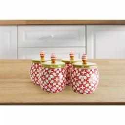 Urban Market Gibson Urban Market Life on the Farm 4-Piece Red Durastone Canister Set, 1.7 Qt. thumbnail 2