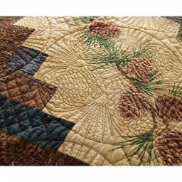 Donna Sharp Cabin Raising Pinecone Brown Cotton Throw Blanket, Rustic Botanical Embroidered Design thumbnail 3