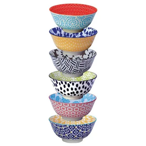 Certified International Chelsea Multi-Color Porcelain Bowl Set, 6-Piece