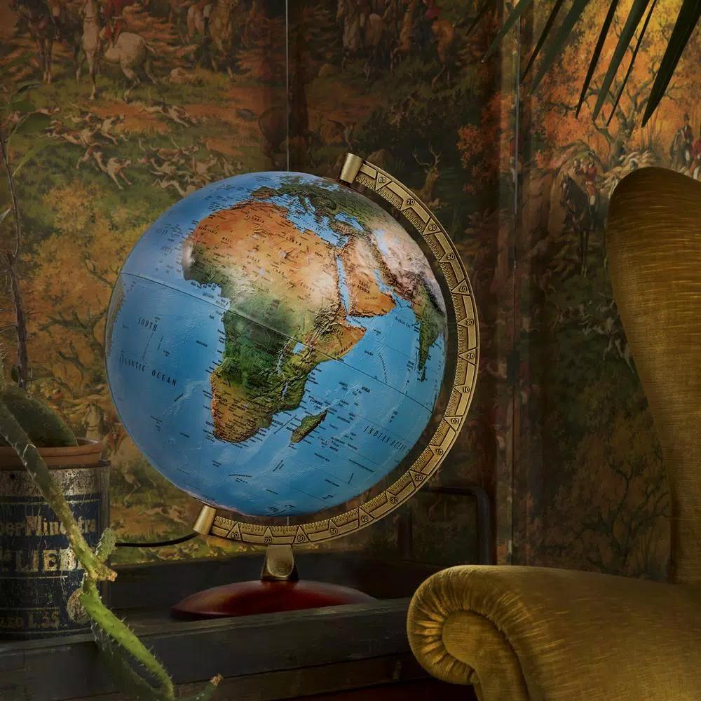 Waypoint Geographic Primus 12 in. Raised Relief Desktop Globe with Illumination and Hardwood Base