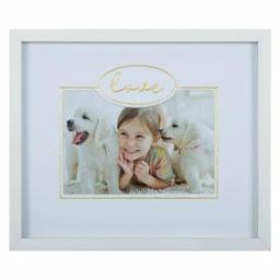 Pinnacle One Happy Family White and Gold Gallery Wall Photo Frame Set, 6 Piece Wood Frame Kit thumbnail 4