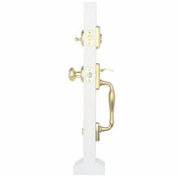 Baldwin Prestige Wesley Single Cylinder Door Handleset with Alcott Knob, Lifetime Polished Brass thumbnail 2