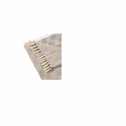 Unbranded MHF Home 50 in. x 60 in. Cotton Blend Taupe Checked Throw Blanket with Tassels thumbnail 4