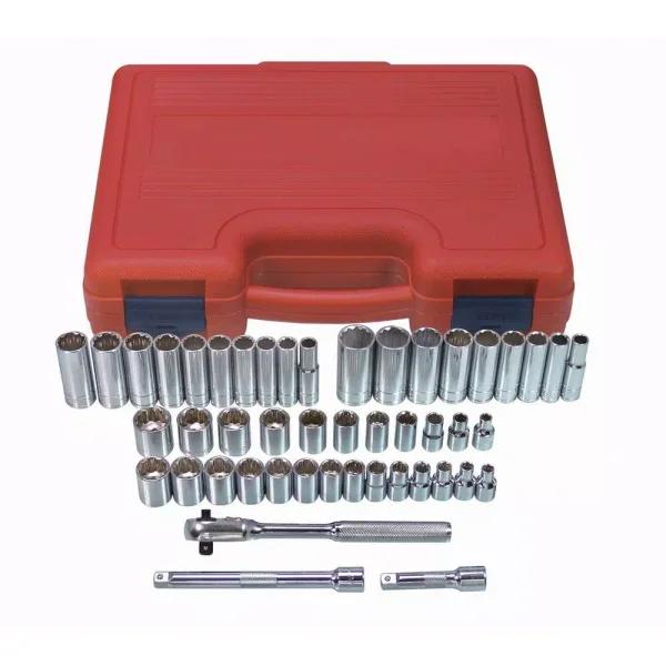 K Tool International 47-Piece 3/8 Drive 12-Point Socket Set with SAE and Metric Sockets