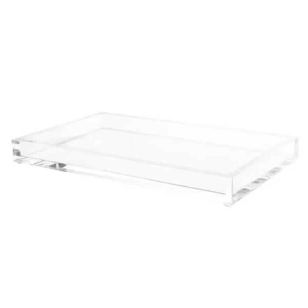 Lavish Home Minimalist Clear Acrylic Catch-All Decorative Tray, Rectangular Valet Tray