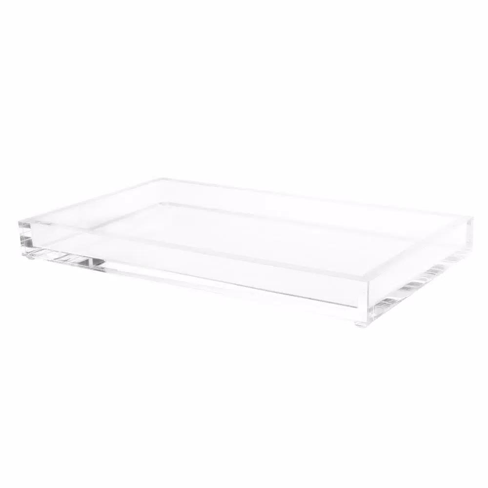 Lavish Home Minimalist Clear Acrylic Catch-All Decorative Tray, Rectangular Valet Tray