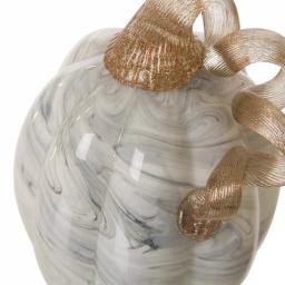 Glitzhome Gray Marble Glass Pumpkin Set of 2 - Handmade Tabletop Decoration thumbnail 5