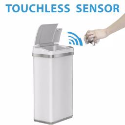 iTouchless 4 Gallon Touchless Sensor Trash Can with AbsorbX Odor Control, Pearl White thumbnail 2