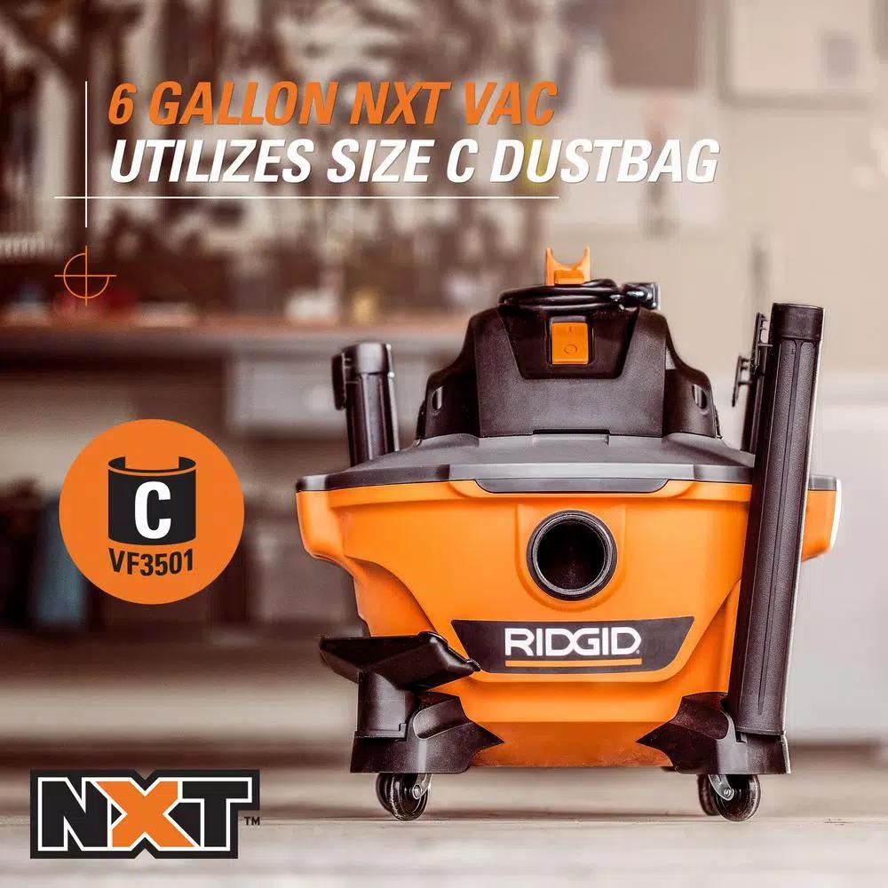 RIDGID 6 Gal. 3.5 Peak HP NXT Wet/Dry Shop Vacuum with Dual-Flex Hose and Accessories