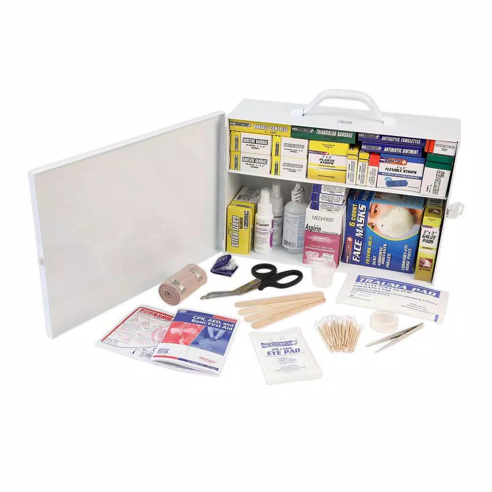 Rapid Care 520-Piece Industrial First Aid Cabinet, 2-Shelf ANSI/OSHA Compliant