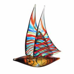 Dale Tiffany 13.5 in. Chimera Handcrafted Irregular Art Glass Sailing Ship Sculpture thumbnail 2