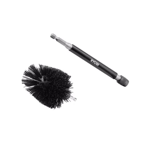 RYOBI Abrasive Bristle Brush Cleaning Kit with 6 in. Extension Bar, 2-Piece