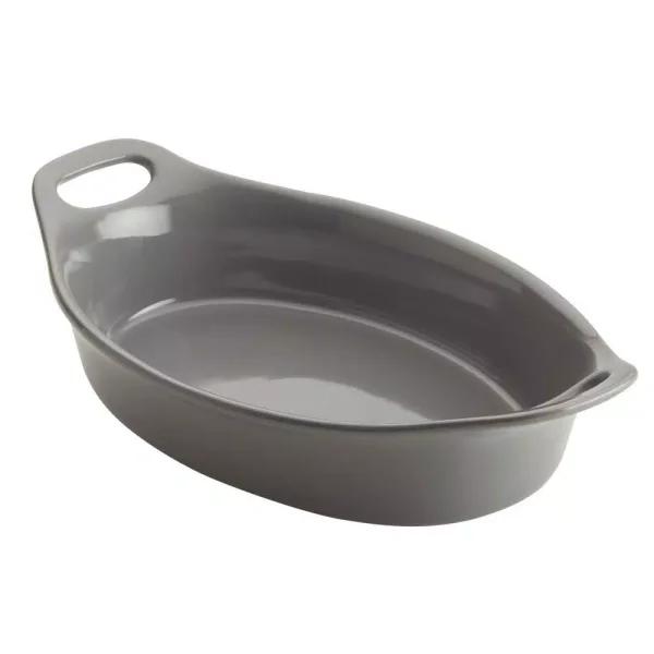 Rachael Ray 1.5 Qt. Gray Ceramic Oval Baker