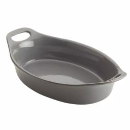 Rachael Ray 1.5 Qt. Gray Ceramic Oval Baker thumbnail 1