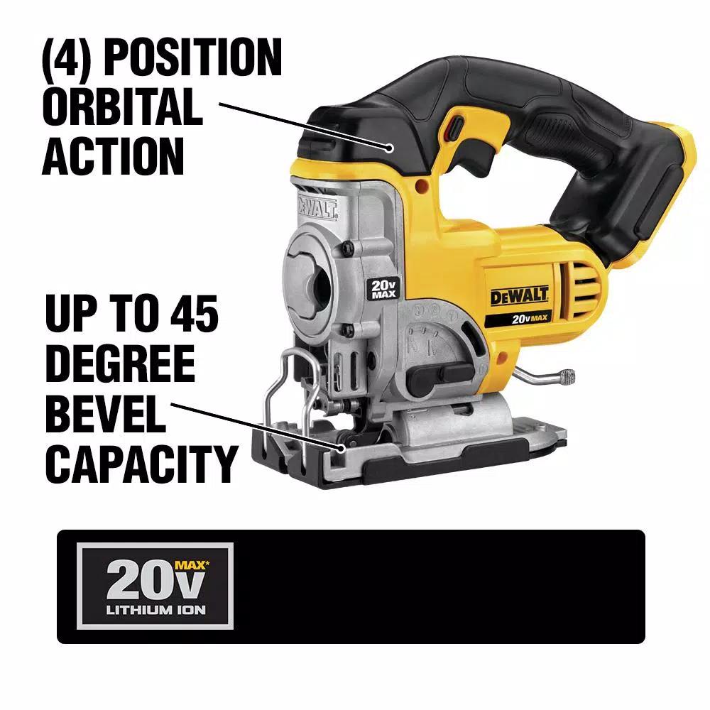 DEWALT 20V MAX Cordless Jig Saw Kit with 3.0 Ah Lithium-Ion Battery