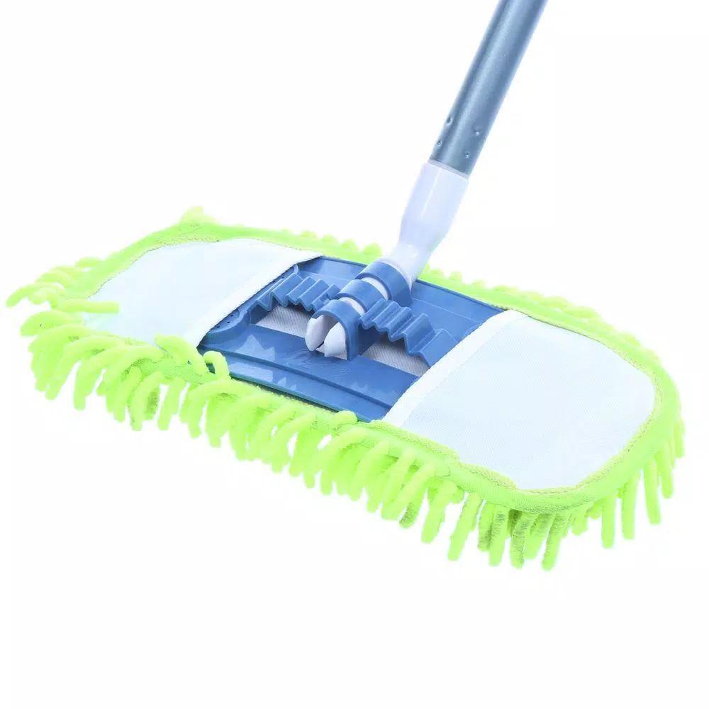 Quickie 14 in. Soft 'n' Swivel Microfiber/Chenille Dust Mop with 48 in. Steel Handle
