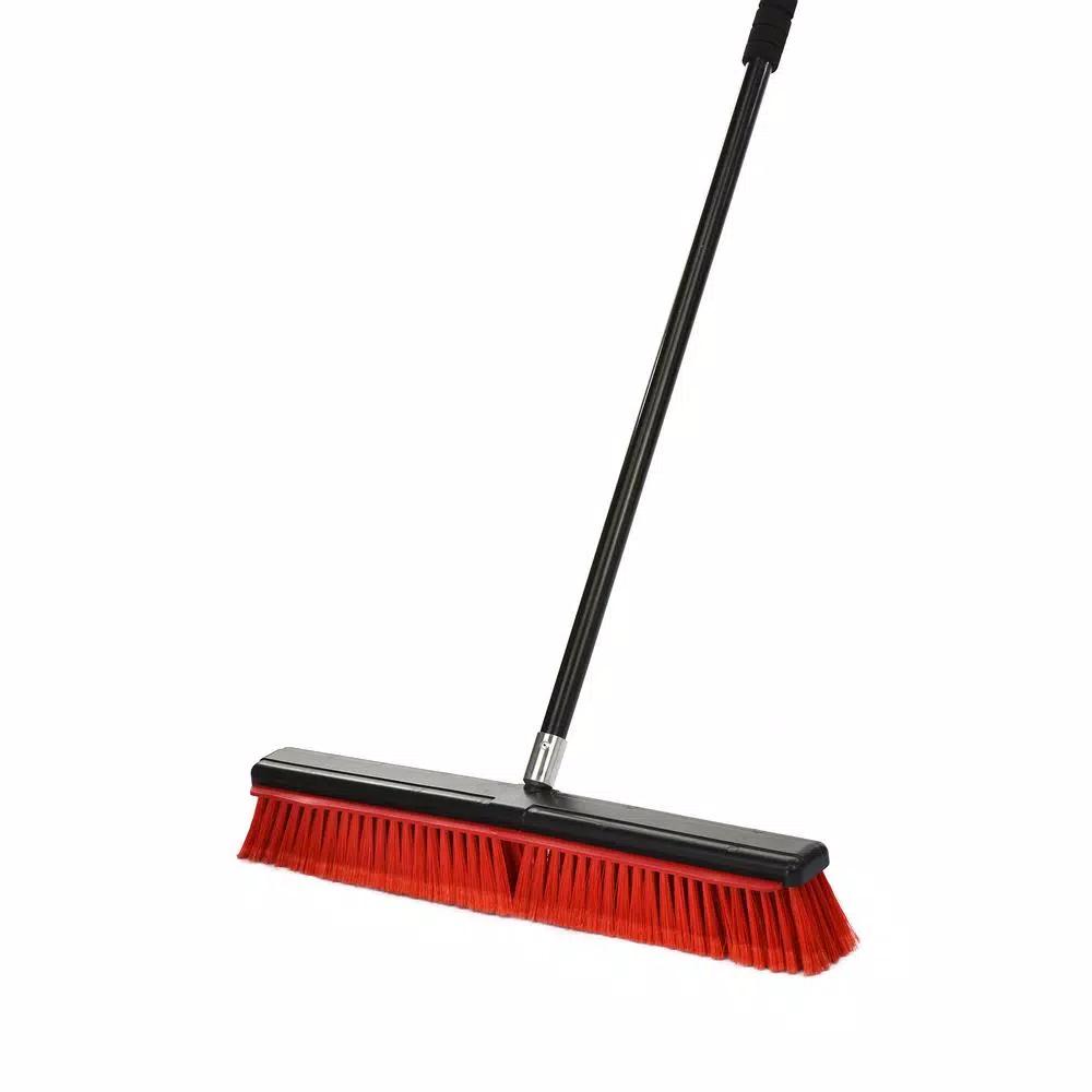Alpine Industries 24 in. 2-in-1 Squeegee Push Broom, Red (3-Pack)