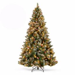 Best Choice Products 6 ft. Pre-Lit Flocked Artificial Christmas Tree with 250 Warm White Lights, Berries & Pinecones thumbnail 1