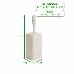 Mind Reader 12 in. Plastic Toilet Brush and Holder Set, Ivory thumbnail 7