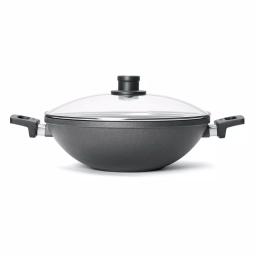 Frieling Woll Nowo 12.5 in. Titanium Reinforced Nonstick Cast Aluminum Wok with Glass Lid thumbnail 1