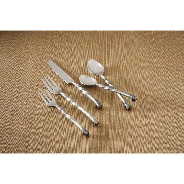 Park Designs Anderson 5-Piece Flatware Set, 18/8 Stainless Steel with Copper Accents, Service for 1
