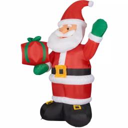 Fraser Hill Farm 10 ft. Santa Claus with Gift Bag Christmas Inflatable with White Lights thumbnail 7