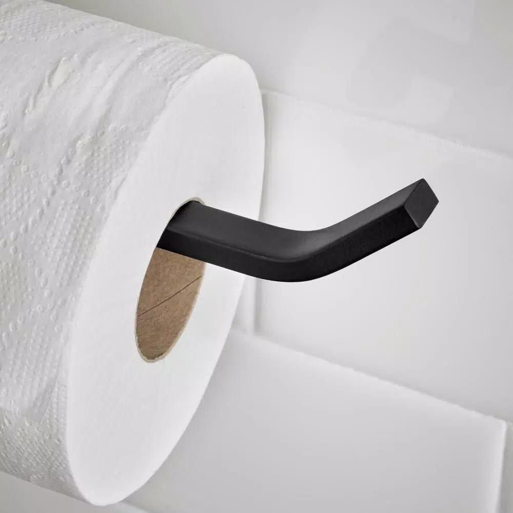 Glacier Bay Farrington Single-Post Toilet Paper Holder, Matte Black