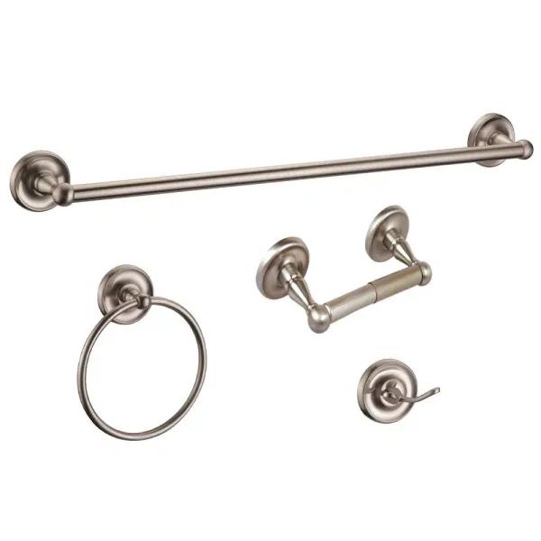Design House San Martin 4-Piece Bathroom Hardware Accessory Kit, Satin Nickel