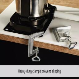 Weston 5 lb. Capacity Vertical Sausage Stuffer with Stainless Steel Canister and 3 Funnels thumbnail 4